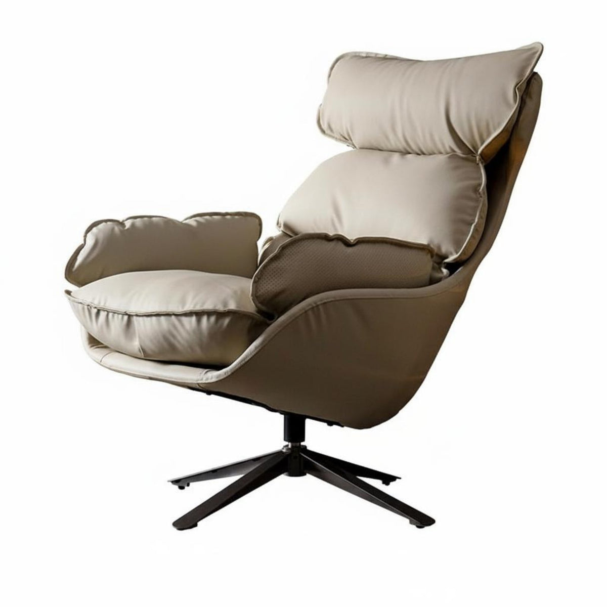 Upholstered Rotating Armchair Modern Design Lounge Chair Sumptuous Upholstery Sturdy Construction for Readers, Office, Balcony