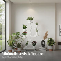 With Wheels Rolling Flower Pot Rack Space-Saving Multi-Tier Plant Stand Stable Base Rolling Plant Shelf Easy to Clean for Balcony, Living Room, Corner