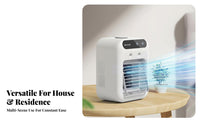 Desktop Misting Fan Humidifier Function Mini Water-Cooled Chiller Quiet Water-Cooled Air Chiller for Students, Office Workers, Dorm Room