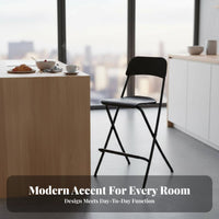 Collapsible High-Back Stool Space-Saving Folding Chair Comfortable Backrest