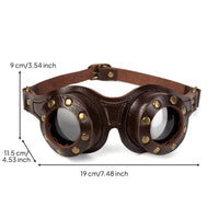 Steampunks Goggles Retro Goggles with Leather Strap Industrial Eyewear for Cosplay, Halloween