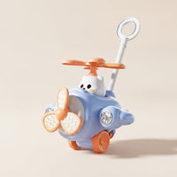 Airplane Toy with Push Handle Molded Airplane Stroller Push Along Toy Anti-Slip Smooth for Children, Indoor