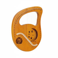 Wooden Lyre Harp Selected Wood String Instrument Warm and Pleasant Tone Beginner Learning Instrument for Beginners, Meditation