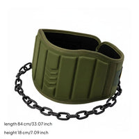 Heavy Duty Weight Training Belt with Chain Locking Carabiners Chain Weighted Belt Adjustable Fit Padded for Weightlifters, Bodybuilders, Athletes, Gym, Workout