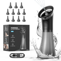 Electric Ear Cleaner with Ear Spoon Set, Black, ABS+PC+Silicon