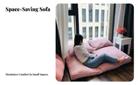 Transdesignableable Floor Mat Sofa Space Saving Padded Floor Lounger Thick Cushioning Removable and Launderable Cover