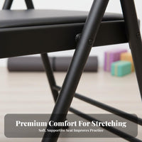 Long-Lasting Iyengar Mind-Body Practice Chair Sturdy Structure Mind-Body Practice Pose Support Chair Reinforced Foldable Exercise Stool Anti-Slip for Professionals, Beginners, Home Practice