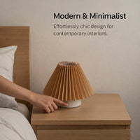 Bedside Lamp Shade with Pleated Material Design for Table Black Lampshade in Umbrella Shape for Reading and Highlight Lighting, 24cm Diameter