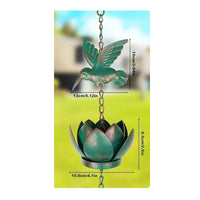 Hummingbird Rain Chain Outdoor Hanging Lotus Rain Chain Water Drainage for Eaves