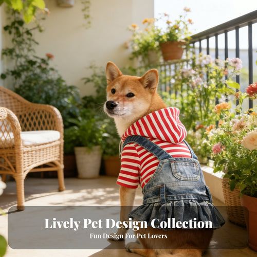 Comfortable Fit Embroidered Denim Pet Skirt Machine Washable Denim Dog Dress Lightweight Material for Dogs, Photo Shoots, Parties, Weddings