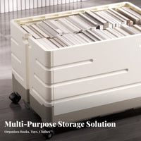 Foldable Storage Box with Wheels Large Capacity for Moving, Home, Office Workers