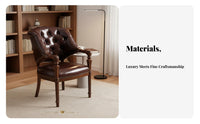 Leather Club Chair US-Inspired and Design Armchair Vintage Design Luxury Feel for Book Lovers, Adults, Living Room, Home Office