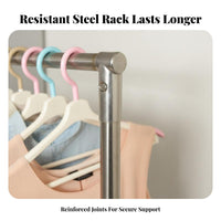 Single-Rod Clothes Stand Easy to Assemble Garment Rack Thickened Tubes Lightweight for Parents, Balcony, Dorm Room