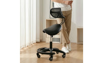Saddle Stool with Wheels Reclining Stool with Backrest Ergonomic for Office