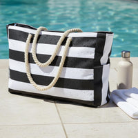 Waterproof Large Beach Bag Lightweight Women's Beach Tote Foldable Rope Handle Carryall Easy to Clean for Families, Pool, Travel, Vacation