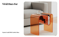 Clear Accent Table Light Luxury Nightstand Space-Saving for Entryway, Homeowners