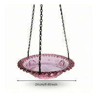 Hanging Bird Bath Glass Water Bowl Garden for Yard