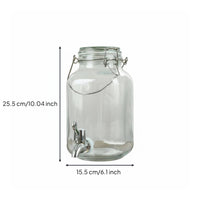 Glass Jar with Spigot Easy Assembly Large Drink Dispenser with Tap Aged Appearance Design Glass Spigot Dispenser for Parties, Weddings