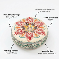 Bohemian Mandala Floor Pillow Cover, Decorative Bohemian Seating Throw, Thickened Round Meditation M - Image 6