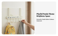 Panda Themed Hook Rail Traceless Adhesive Animal-Shaped Hanger Easy to Install