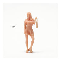 Miniature Female Figure Paint-Ready Unpainted Miniature Female Figure Model Blank for Hobby Customizers, Dioramas