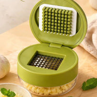 Press-Style Garlic Chopper Grid Kitchen Tool Transparent
