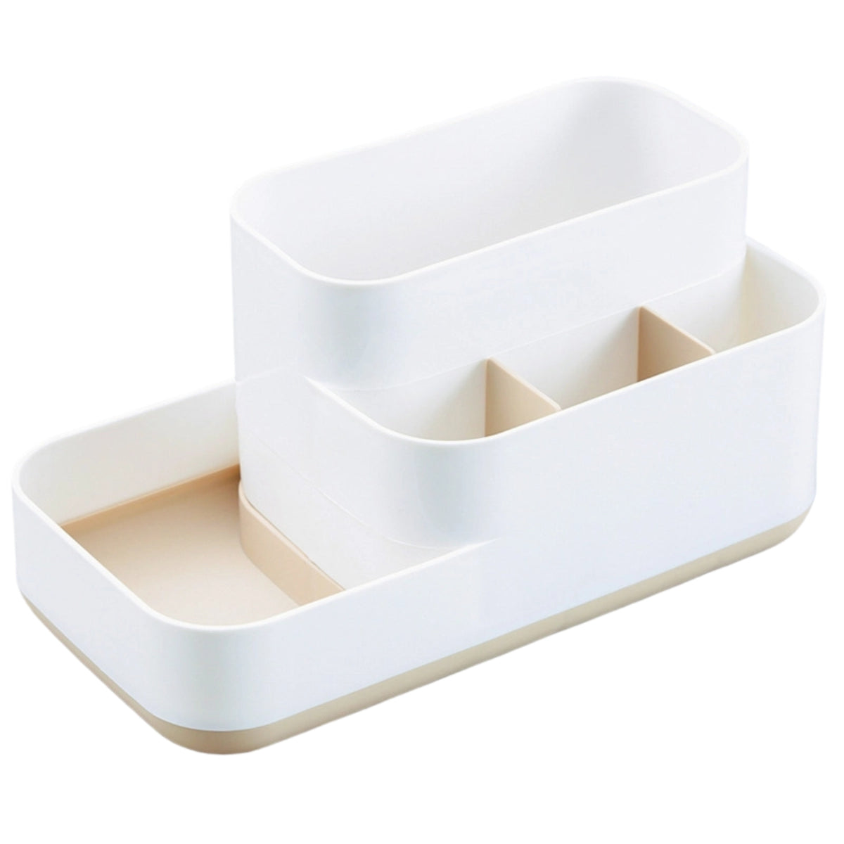 Desktop Storage Box Multi-Section Cosmetic Storage Box Layered for Dorm Room