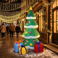Inflatable Tree with Star Topper Indoor Christmas Inflatable Tree with Gift Boxes Holiday Decoration Outdoor for Yard, Patio