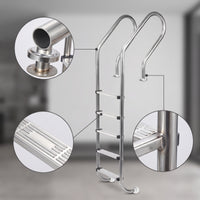 Pool Stairs Drill 5-Step Pool Ladder Heavy Duty for Homeowners
