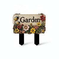 Rustic Wooden Stake Sign Outdoor Garden Sign Board Carbonized Wood Stake Yard Stake Rustic Look Suitable for Lawn Pathway Decoration