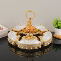 Circular Compartment Tray Iron-Art Design Food Storage Clear Acrylic