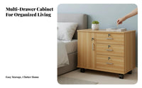 2-Drawer Locking Bedside Table space-saving Size Nightstand with Drawers for Students