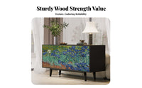 Modern Minimalist and aesthetic 2-Door graphic print Cabinet Multifunctional Sideboard Sturdy Construction Storage Furniture metallic highlights for Interior Design connoisseurs, homeowners, Renters, Entryway, Living Room, Hallway, Kitchen