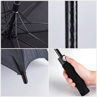 Waterproof Straight-Shaft Umbrella Oversized 8-Rib Umbrella Windproof Heavy-Duty for Rainy Days, Golf, Travel
