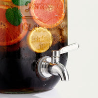 Water Dispenser and Drink Dispenser with Handle, Juice Dispenser with Metal Stand, Beverage Dispenser with Screw Lid for Home Bar Party Use