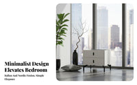 Rounded Single-Drawer Cabinet Nordic Aesthetic Bedside Table Minimalist Design Space-Saving for Homeowners, Apartment Dwellers