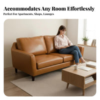 Nordic design Sleek Black Sofa Small Space suitable Living Room Seating Minimalist Design Couch leather-like finish Upholstery for Apartment Dwellers, Business Owners, initialTime residents, Lounge Area, Office, Bedroom