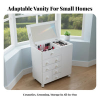 Rolling Vanity Organizer Compartmentalized Design Rolling Makeup Cart for Women