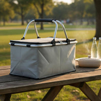 Foldable Outdoor Basket Lightweight Insulated Folding Basket Foldable Chiller Tote Waterproof Liner Large Capacity Food Tote