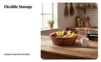 Round Woven Basket Versatile Imitation Wicker Basket Easy to Clean for Families
