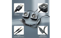 USB Speakers with 3.5 Mm Plug Stereo Wired Desktop Speakers for Office