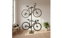 Double Cycle Hanger Space Saving Standing Bike Stand Stable Base Freestanding Bike Rack for Indoor, Apartment