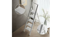 No-Assembly Aluminum Ladder with Wide Pedals Anti-Slip A-Shaped Ladder Foldable Step Stool Portable for Homeowners