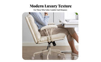 Upholstered Rolling Task Chair 360-Degree Swivel Upholstered Rolling Armchair