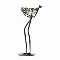 Sculpture with Golden Spheres Minimalist Cast Iron Sculpture Permanent Artistic Value Piece for Homeowners, Living Room