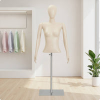 Articulated Female Mannequin with Wooden Arms Movable Mannequin with Wooden Arms Posable Dress Form Heavy Duty for Boutiques, Tailors, Storefront
