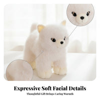 Samoyed Stuffed Dog White Soft Stuffed Dog Cream Paws