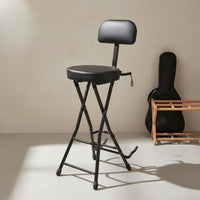Guitar Chair with Backrest Foldable Folding Guitar Stool Portable for Musicians