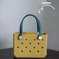 2026 Beach Bag with DIY Handles, EVA, Waterproof, Color-Blocked