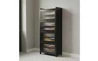 Slim Design Narrow Shoe Rack with Doors Reinforced Structure Locking Shoe Cabinet for Hallway, Corridor